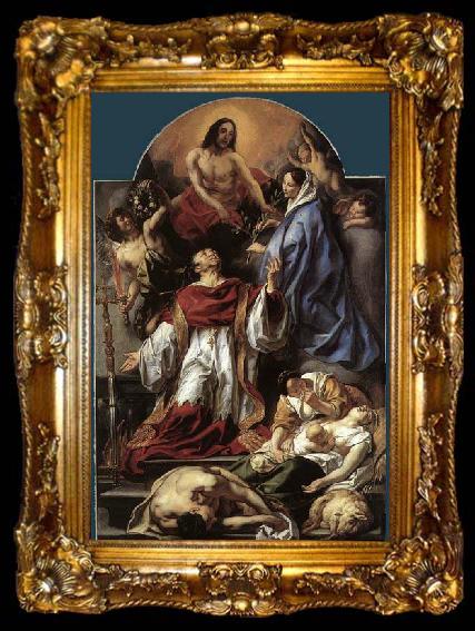 framed  Jacob Jordaens St Charles Cares for the Plague Victims  of Milan, ta009-2